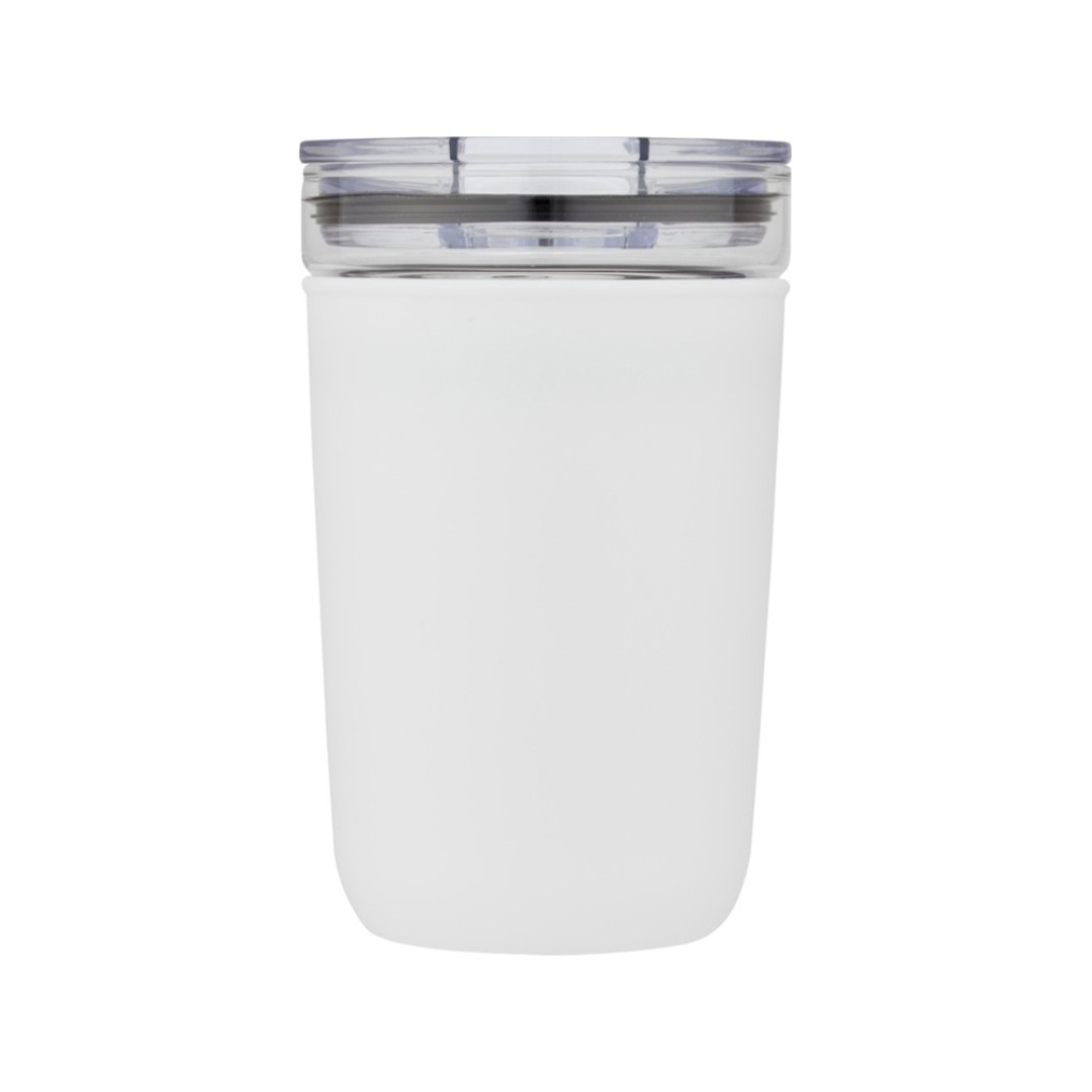 Bello, стеклянная кружка объемом 420 мл с внешней стенкой из переработанного пластика, белый