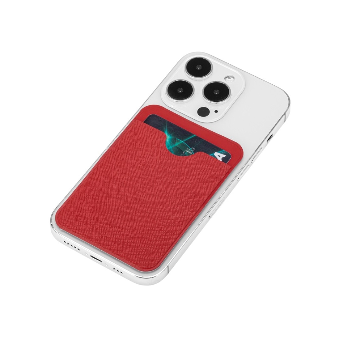 Чехол-картхолдер Favor на клеевой основе на телефон для пластиковых карт и и карт доступа, красный