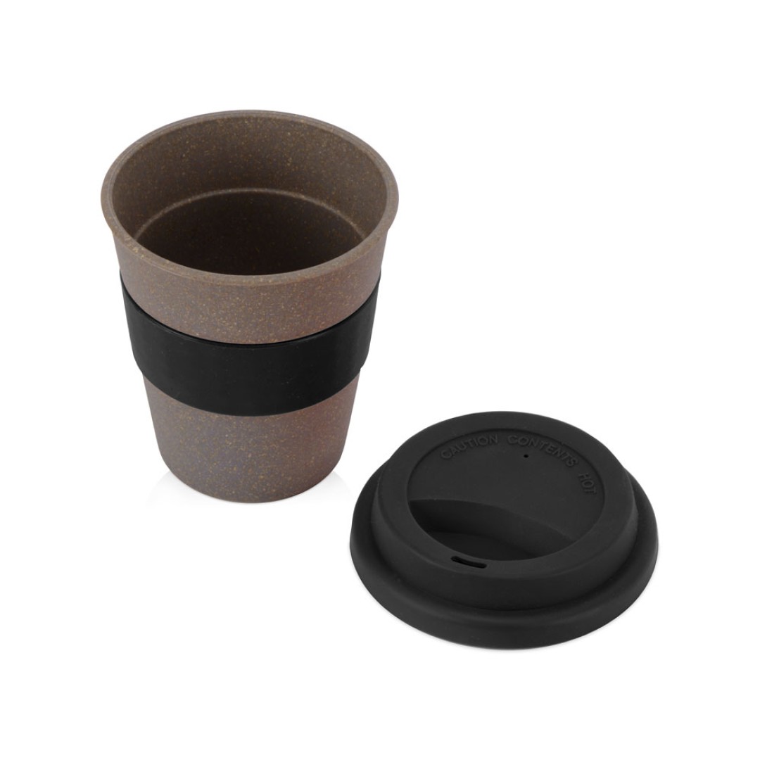 Стакан с силиконовой крышкой "Cafe", черный