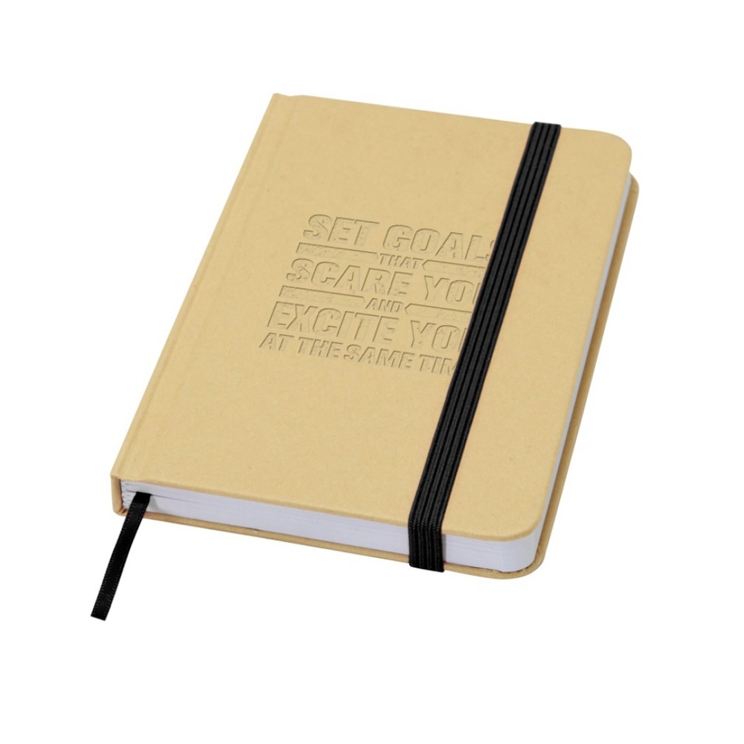 Reed блокнот формата А6 из переработанного материала в твердой обложке с простыми страницами - сплошной черный