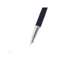 Ручка металлическая перьевая "Sienna" софт-тач, синий