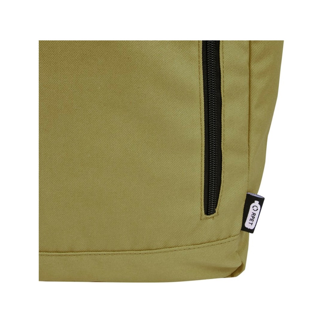 Рюкзак Byron 15,6" объемом 18 л со скручиваемым верхом, изготовленный из переработанного ПЭТ по стандарту GRS, оливковый