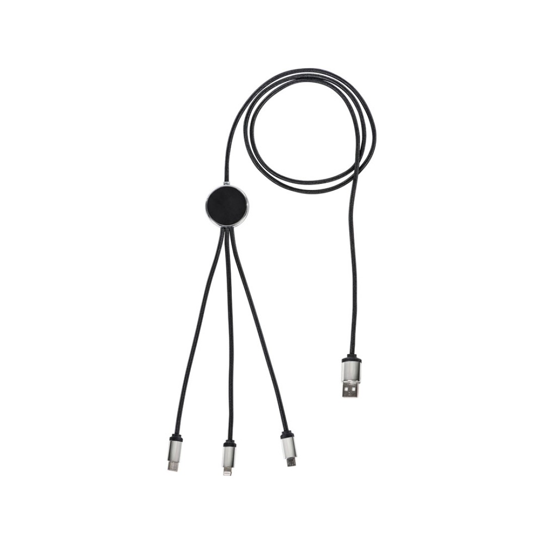 Кабель 3-в-1 с подсветкой логотипа "Ion", черный