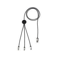 Кабель 3-в-1 с подсветкой логотипа "Ion", черный