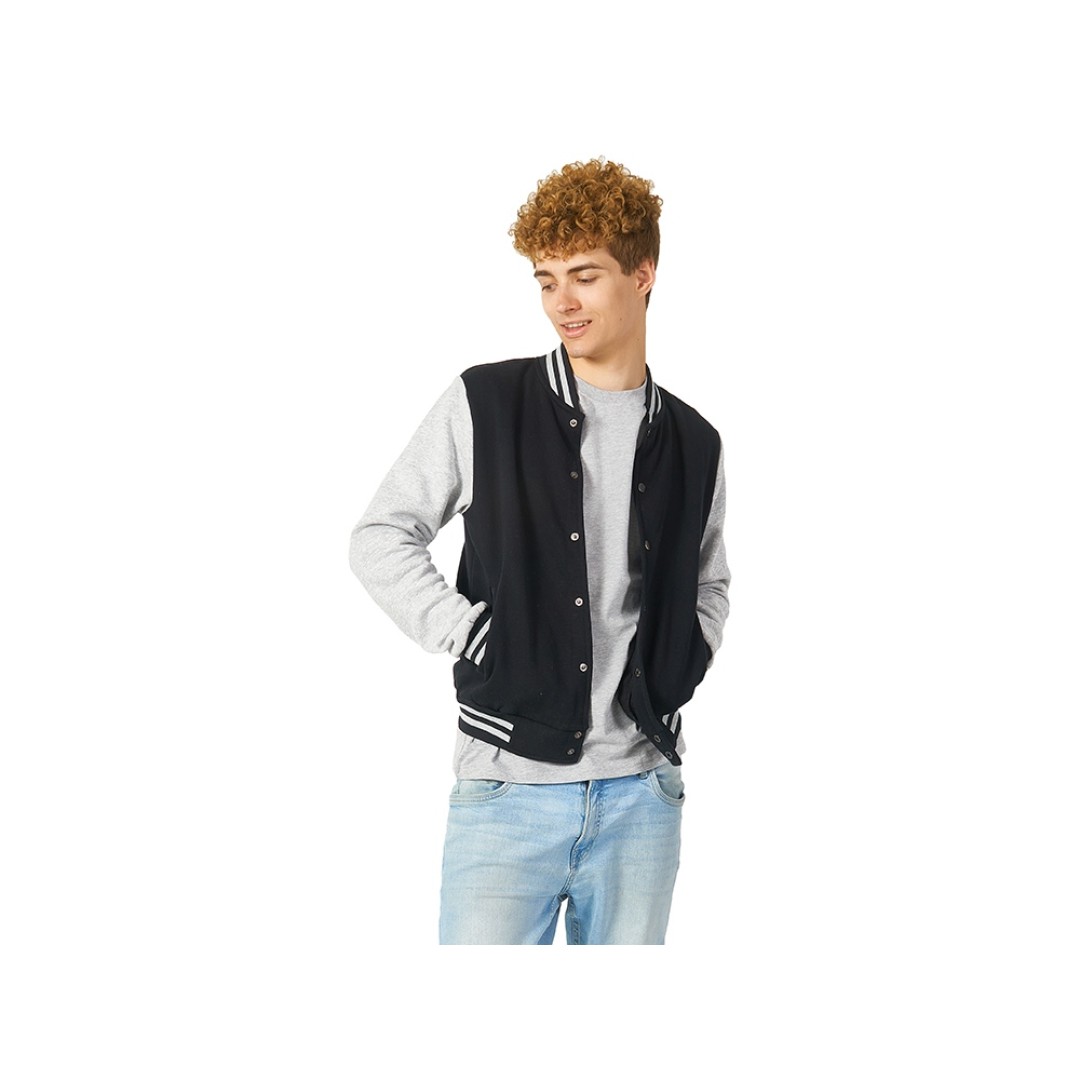 Бомбер «Oxford», черный/серый меланж, унисекс