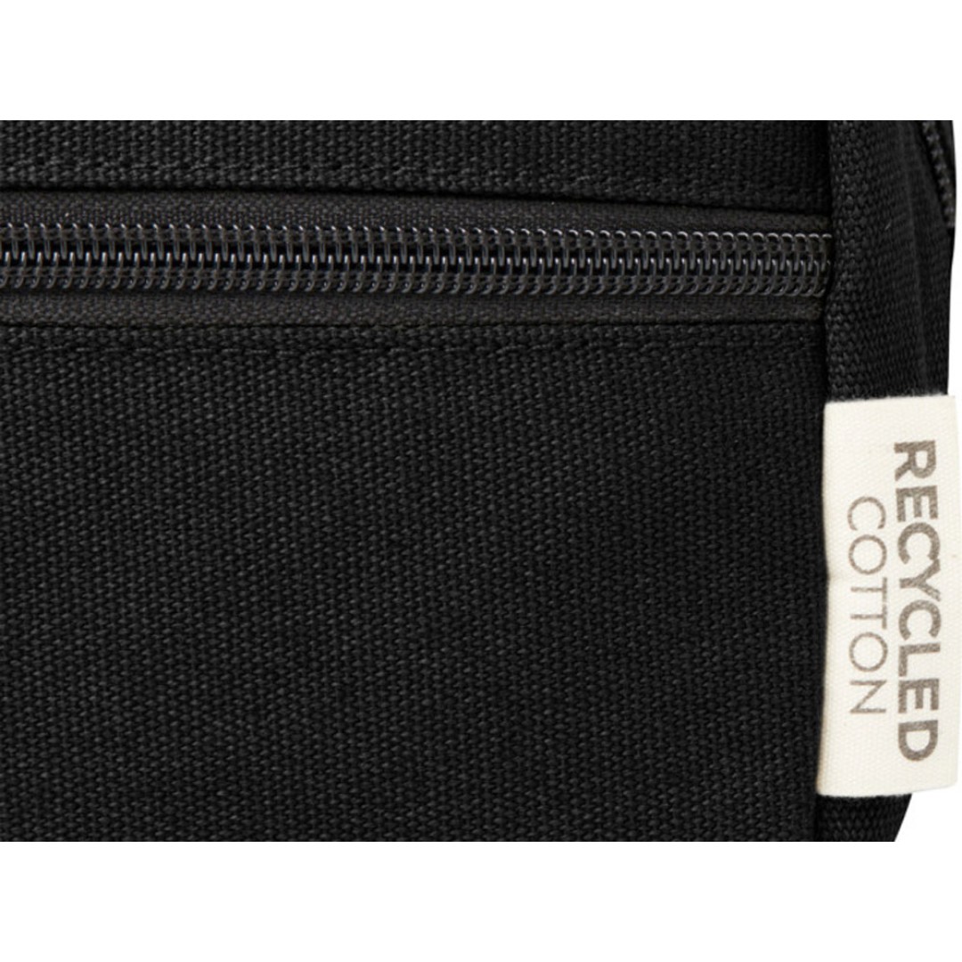 Косметичка Joey из холста, переработанного по стандарту GRS, объемом 3,5 л, сплошной черный