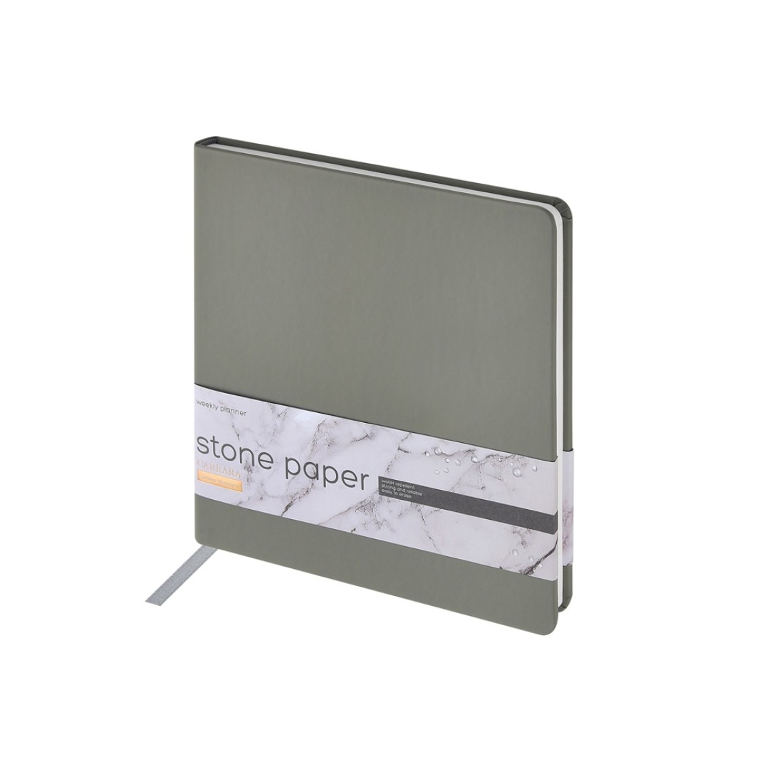 Еженедельник с каменной бумагой А5+ "Carrara", серый