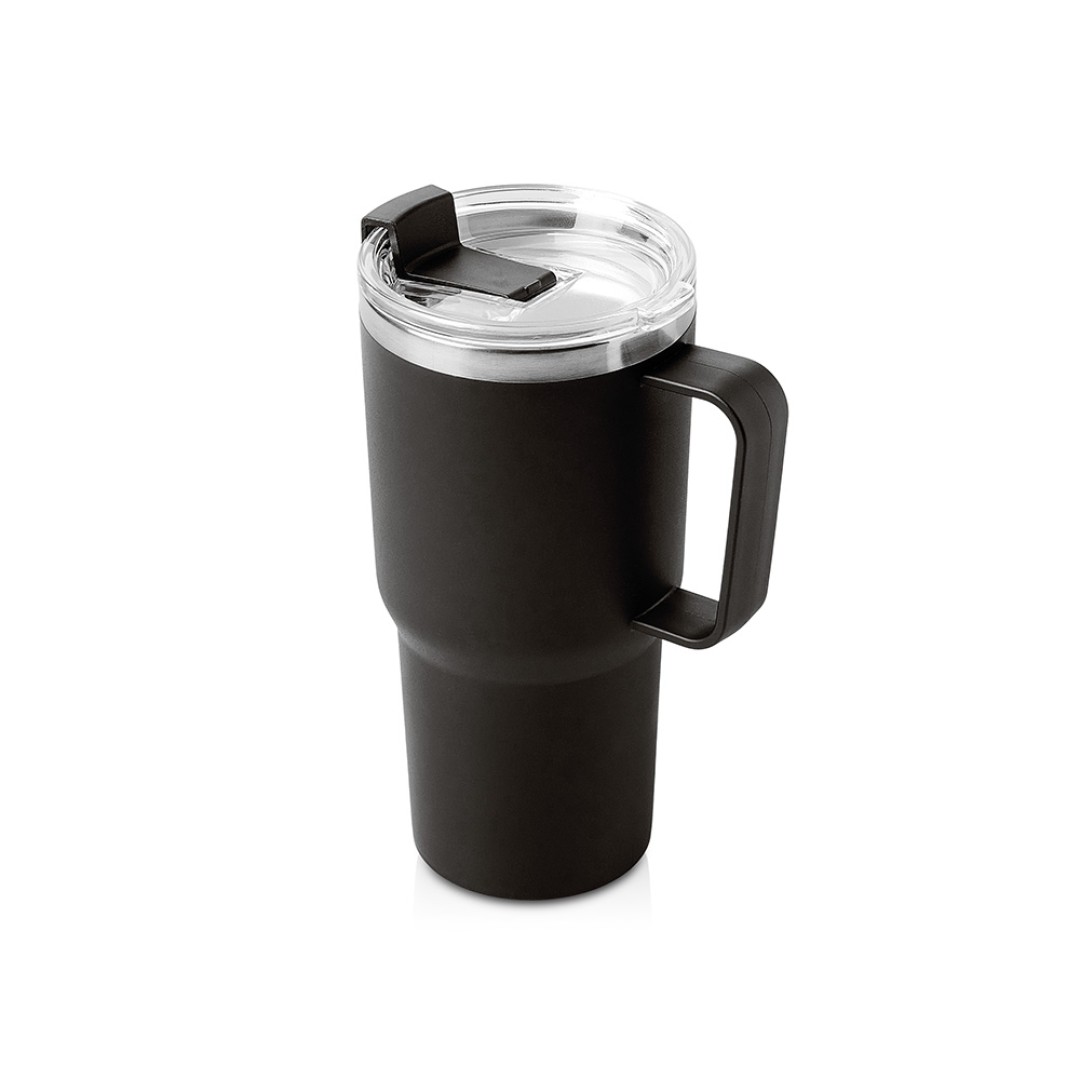 Термокружка KENCHER с двойными стенками из нержавеющей стали 304 и полипропилена, черный