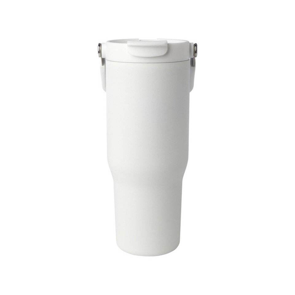 Термостакан Bronx объемом 900 мл из меди и переработанной нержавеющей стали, сертифицированной по стандарту RCS, с вакуумной изоляцией и крышкой с двойной функцией - Белый