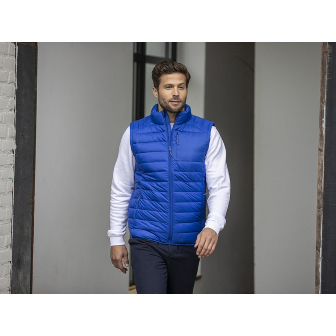 Мужской утепленный жилет Pallas  из переработанных материалов по стандарту GRS - Темно - синий