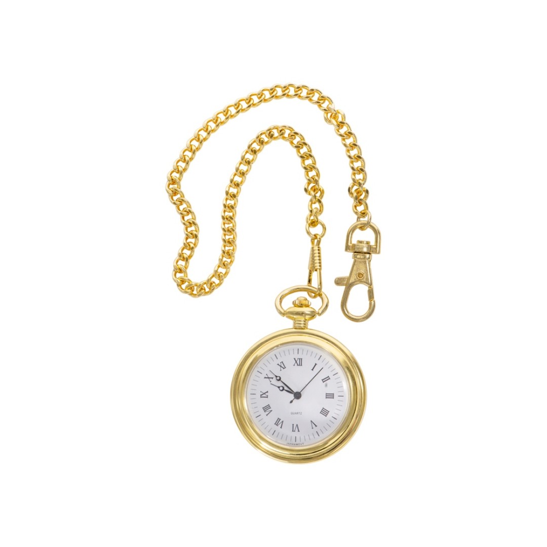 Часы «Магистр» с цепочкой на деревянной подставке, золотистый/черный (без шильда)