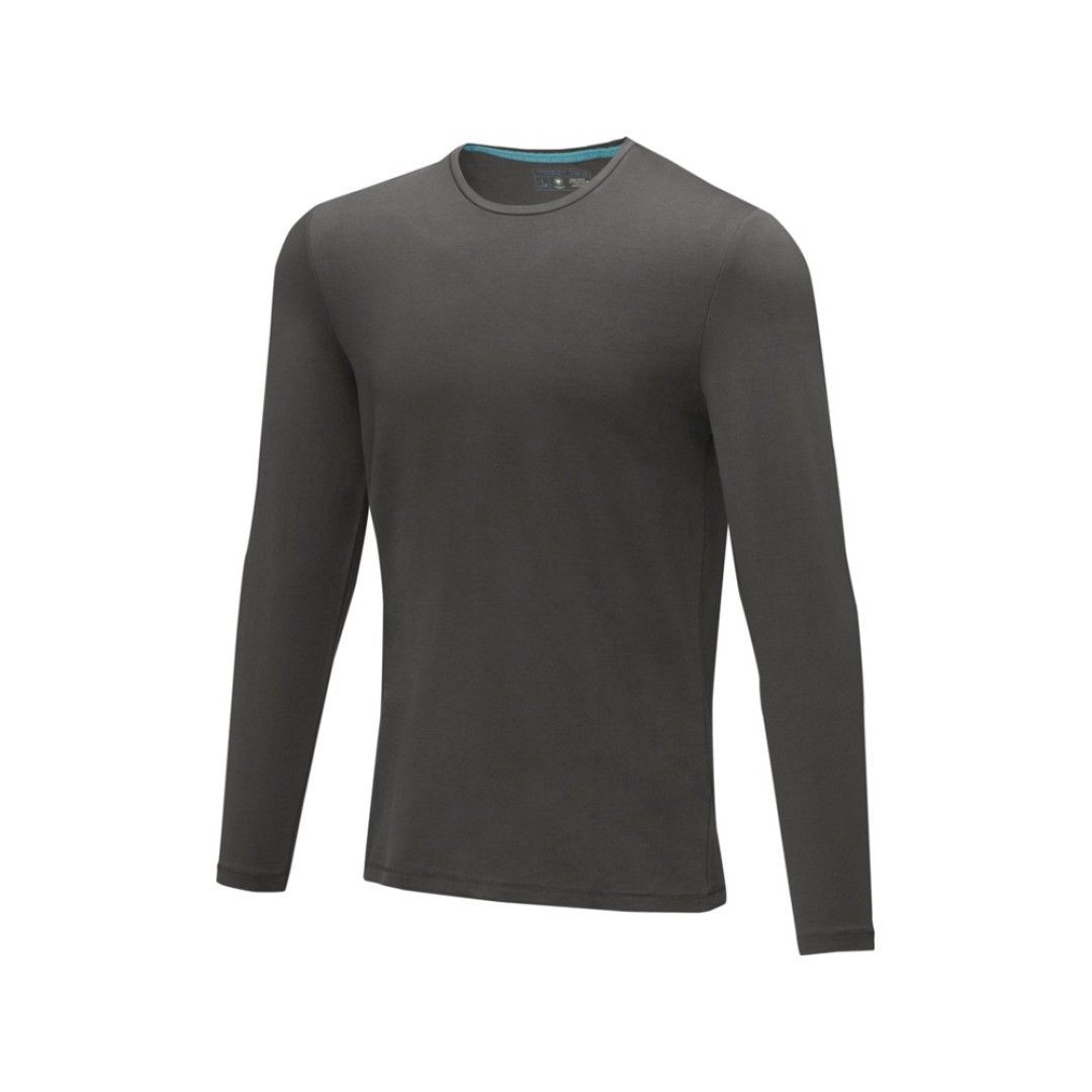 Ponoka мужская футболка из органического хлопка, длинный рукав, storm grey