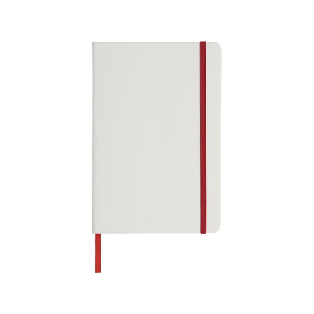 Блокнот Spectrum A5 с белой бумагой и цветной закладкой, белый/красный