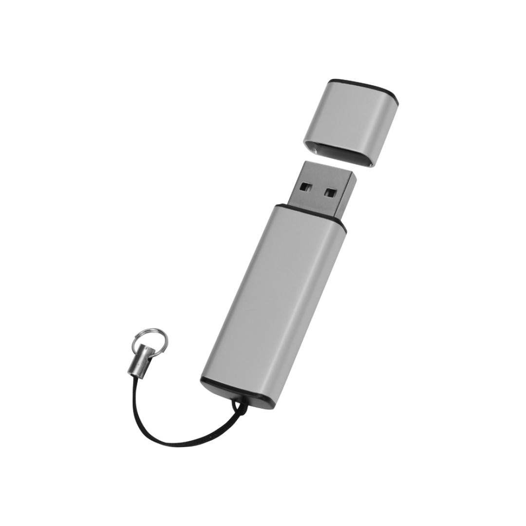 Флеш-карта USB 2.0 16 Gb металлическая с колпачком "Borgir", стальной