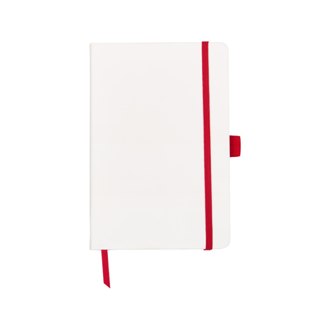 Блокнот "ColorNote White", твердая обложка A5, 80 листов, белый с красным
