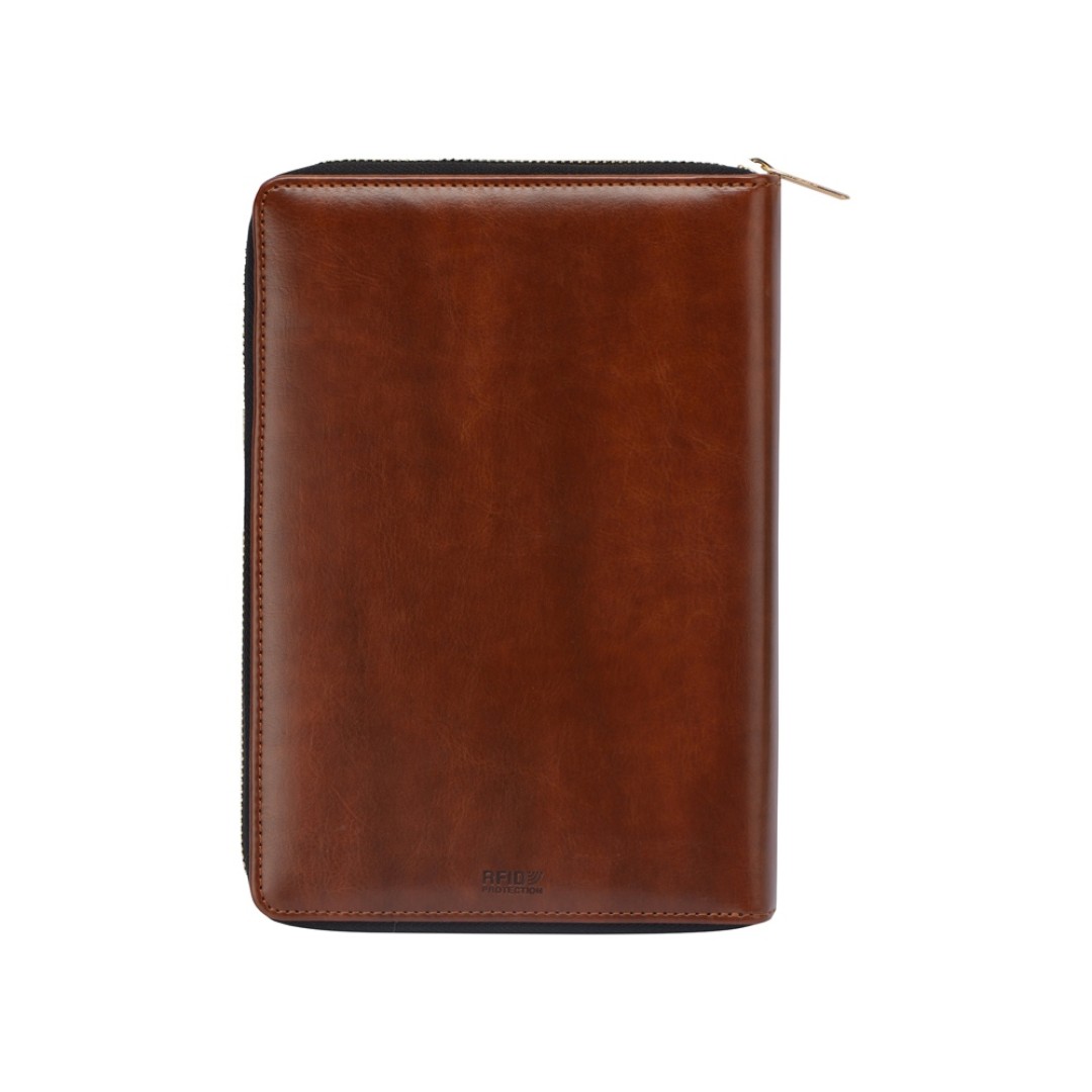 Бизнес-блокнот на молнии А5 «Fabrizio», 80 листов,  коричневый