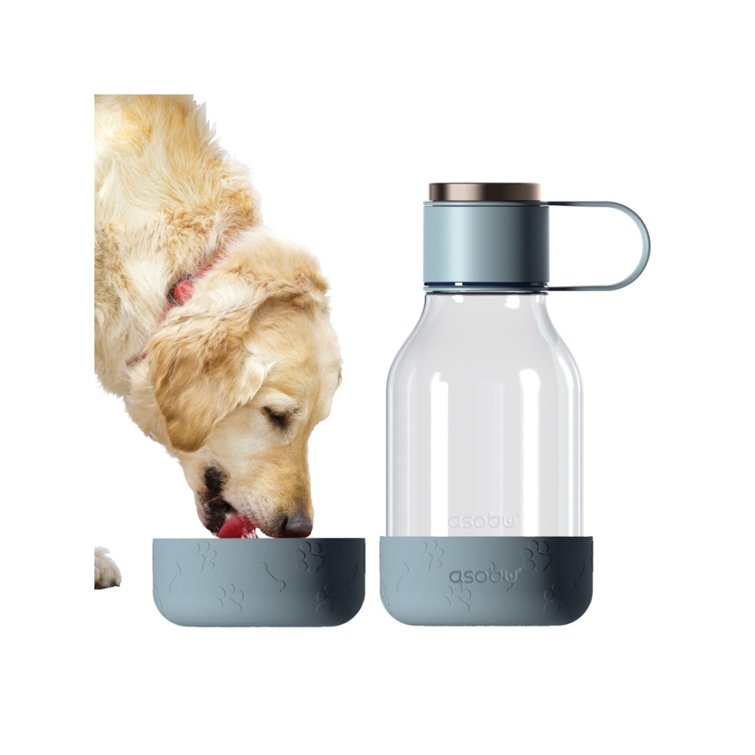 Бутылка для воды 2-в-1 «Dog Bowl Bottle» со съемной миской для питомцев, 1500 мл, голубой
