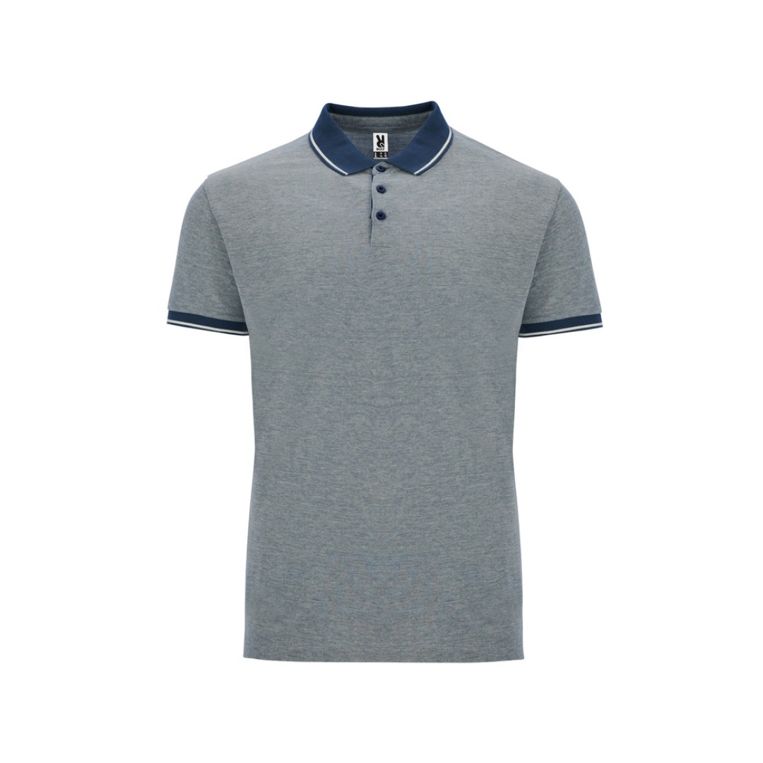 Рубашка поло "Bowie" мужская, меланжевый нэйви