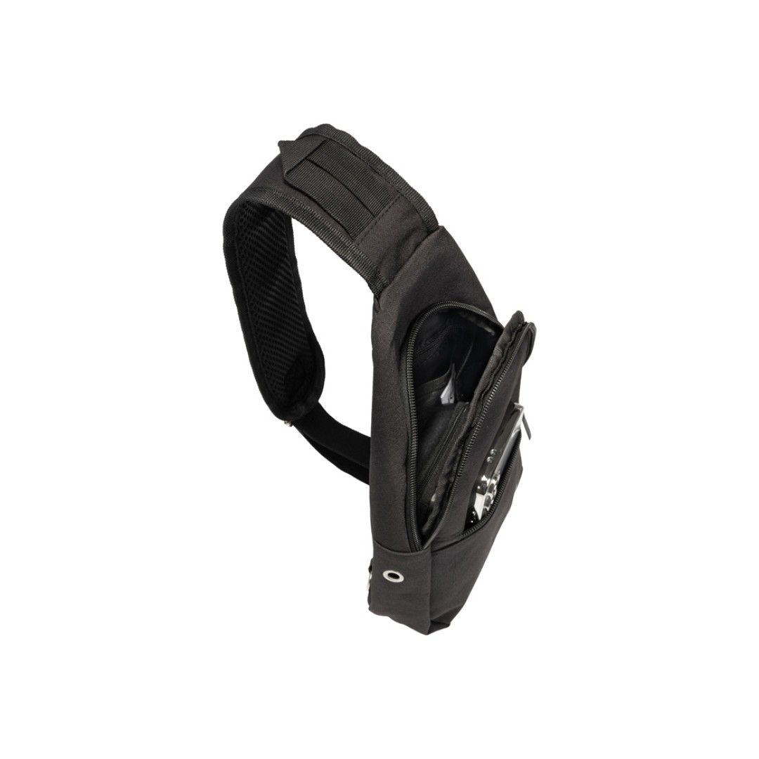 Рюкзак TORBER с одним плечевым ремнем, чёрный, полиэстер 300D, 33 х 17 х 6 см