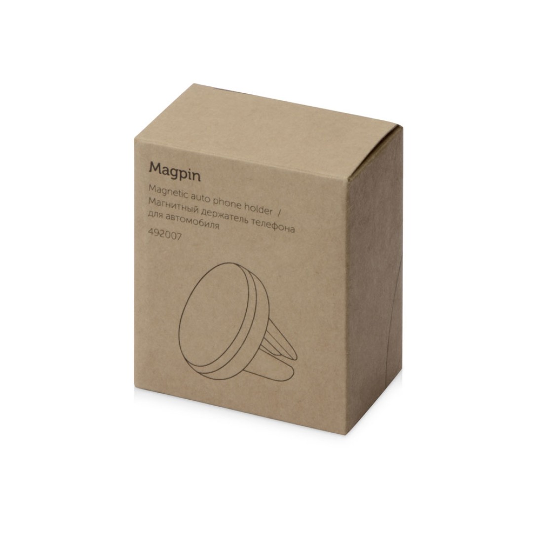 Магнитный держатель телефона для автомобиля "Magpin", черный/серебристый