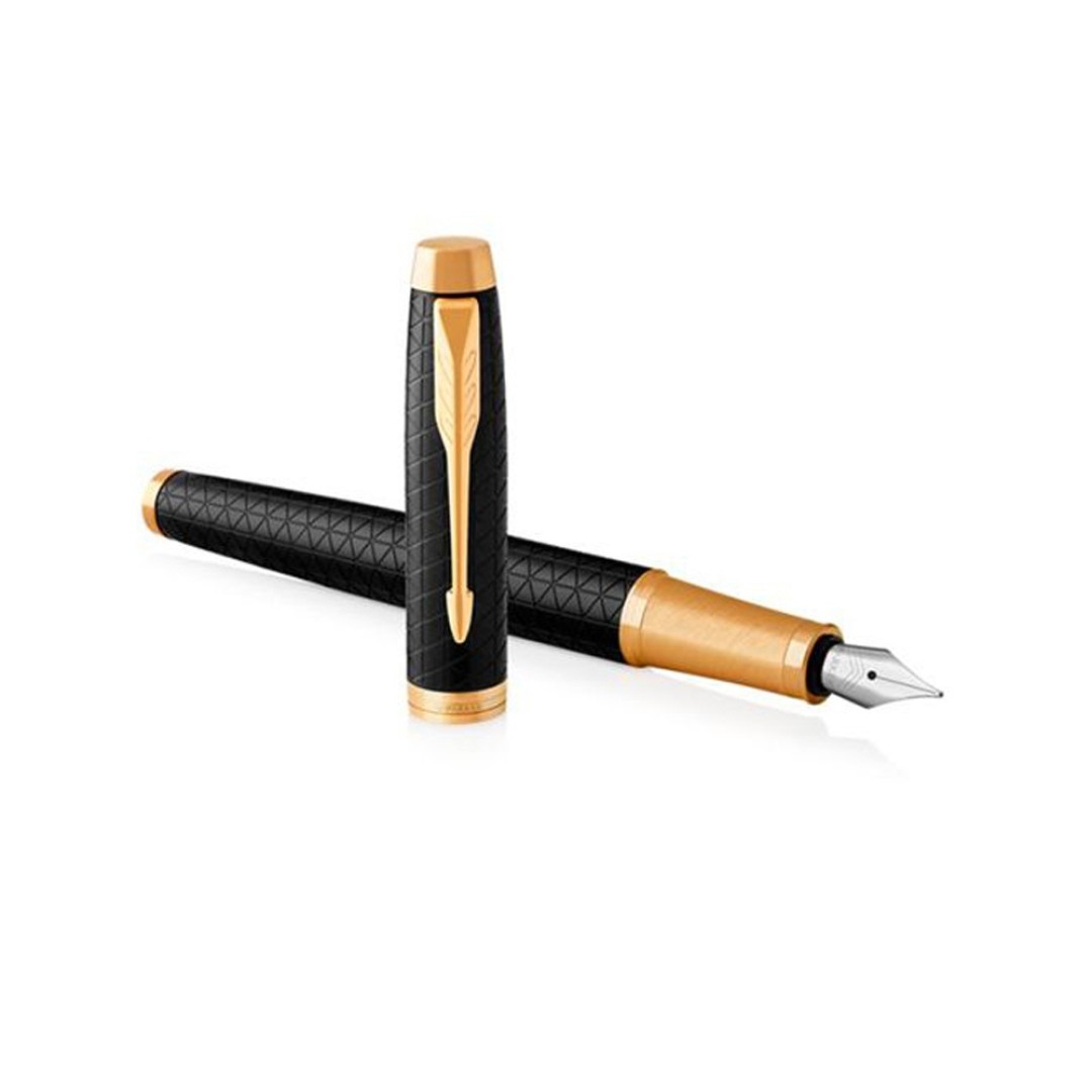 Перьевая ручка Parker IM Premium Black GT, перо: F, цвет чернил: blue, в подарочной упаковке.