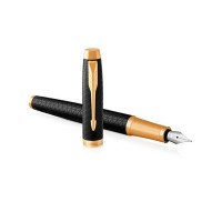 Перьевая ручка Parker IM Premium Black GT, перо: F, цвет чернил: blue, в подарочной упаковке.