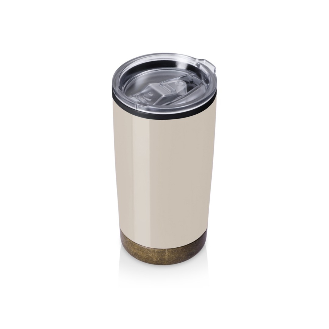 Подарочный набор с пледом, термокружкой и чаем, бежевый