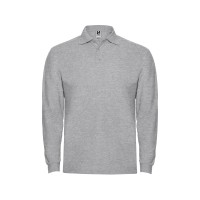 Рубашка поло "Estrella" мужская с длинным рукавом, серый меланж