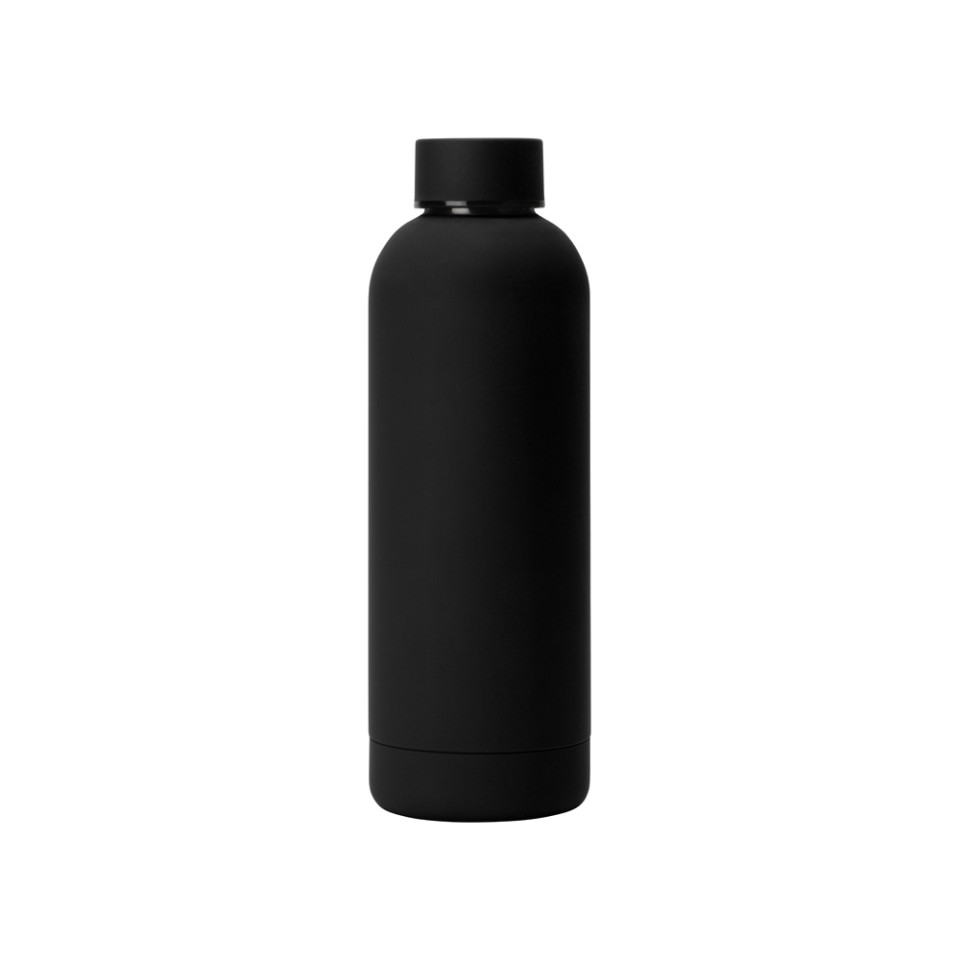 Вакуумная термобутылка "Cask" Waterline, soft touch, 500 мл, тубус, черный