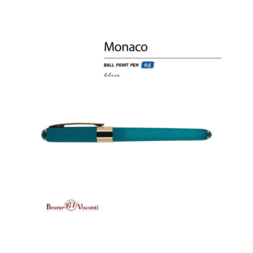 Ручка пластиковая шариковая «Monaco», 0,5мм, синие чернила, морская волна