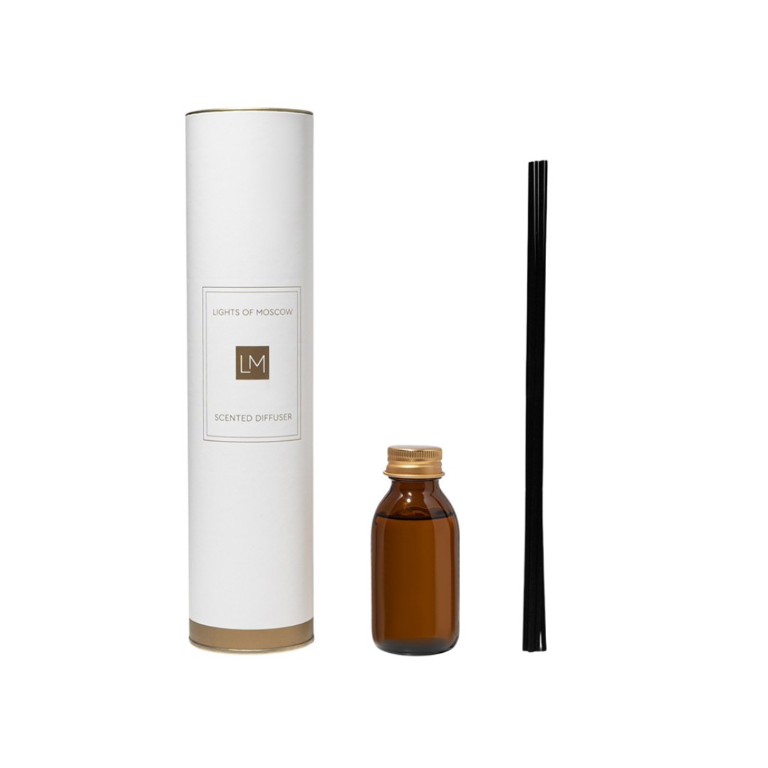 Ароматический диффузор с палочками, Россо: апельсин и клубника, дуб, 100 мл (без лого LM)