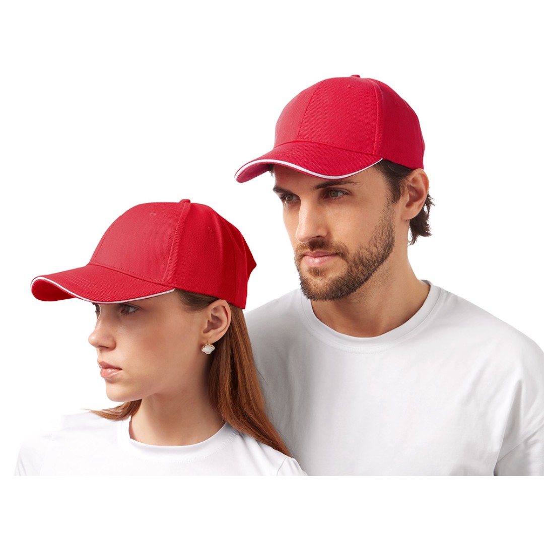 Бейсболка «Cancun», красный/белый