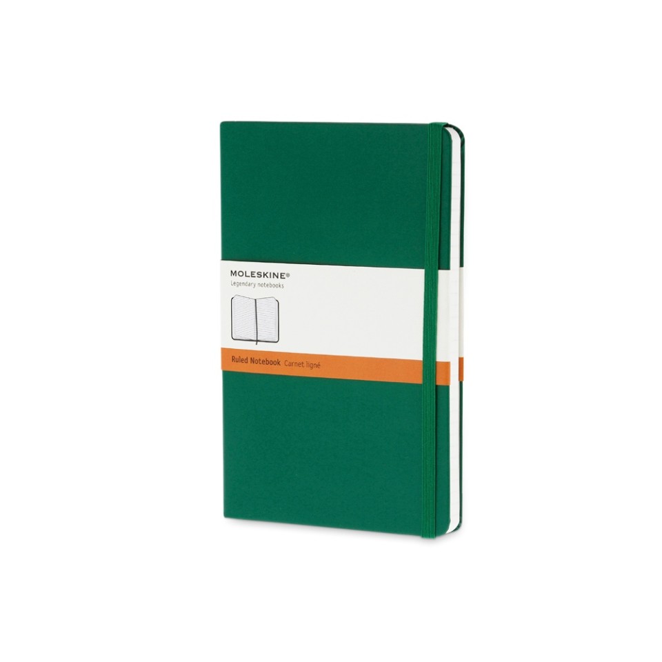 Записная книжка Moleskine Classic (в линейку) в твердой обложке, Large (13х21см), зеленый