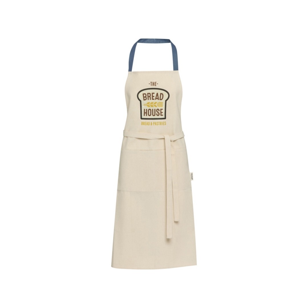 Nia фартук из переработанного хлопка плотностью 200 г/м2 - Синий ледяной