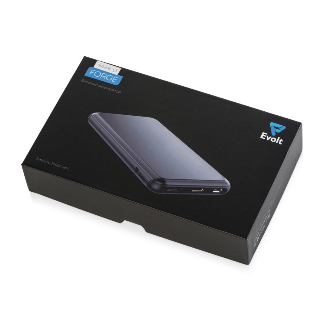 Внешний аккумулятор Forge, Evolt, металл, 10000mah, белый (P)