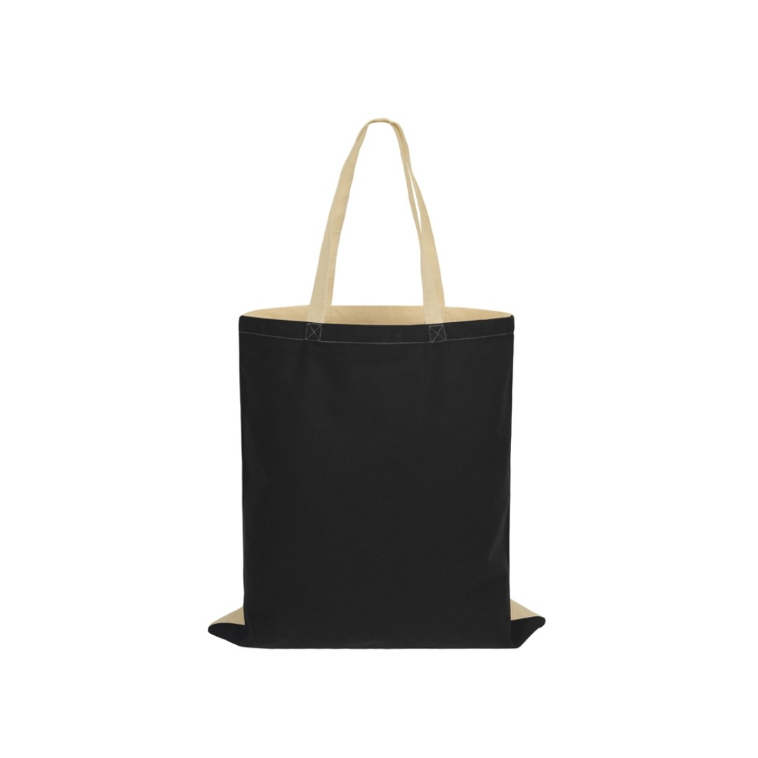 Сумка для шопинга Twin двухцветная из хлопка, 180 г/м2, черный/натуальный
