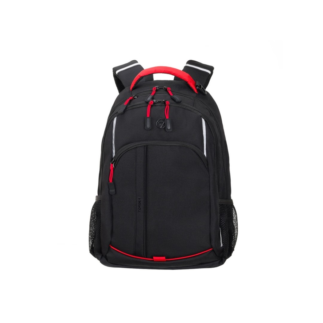 Рюкзак TORBER ROCKIT с отделением для ноутбука 15.6", черный/красный, нейлон, 32 х 14 х 50 см, 22л