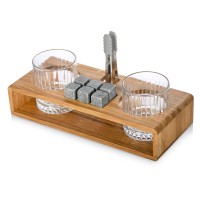 Набор для виски и коктейлей на подставке из дуба «Whiskey Party»