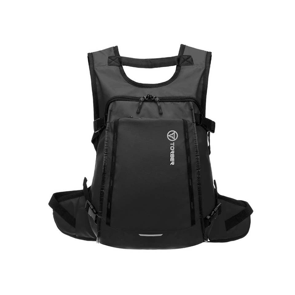Рюкзак TORBER Mobi, черный, полиэстер 900D с PU покрытием, 45 х 32 х 20 см