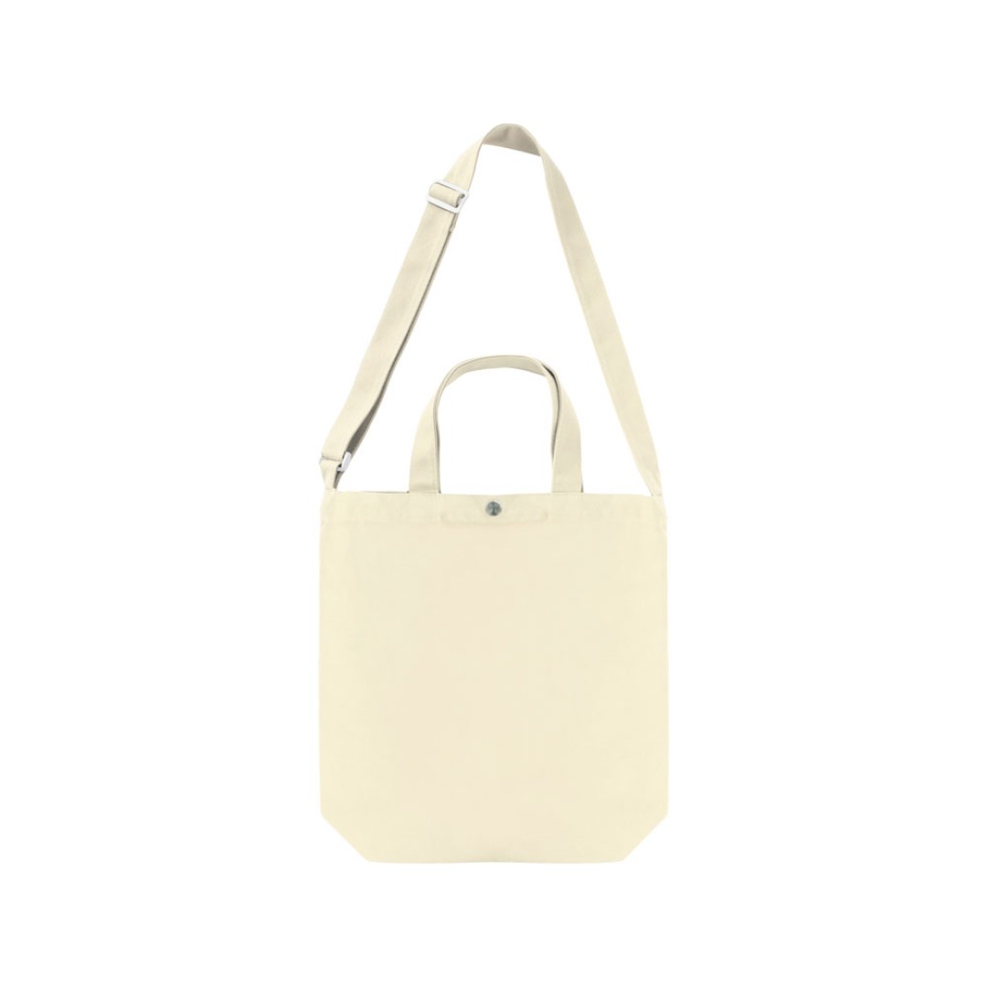 Сумка Helfer из хлопка на кнопке с регулирующейся лямкой, натуральный