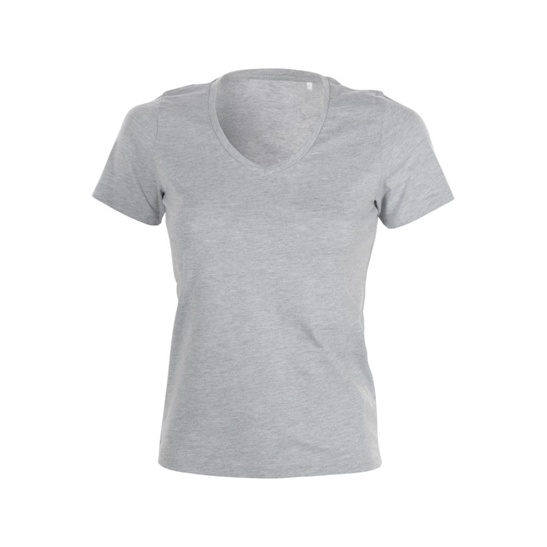 Футболка "Heavy Super Club N" женская с V-образным вырезом, серый меланж