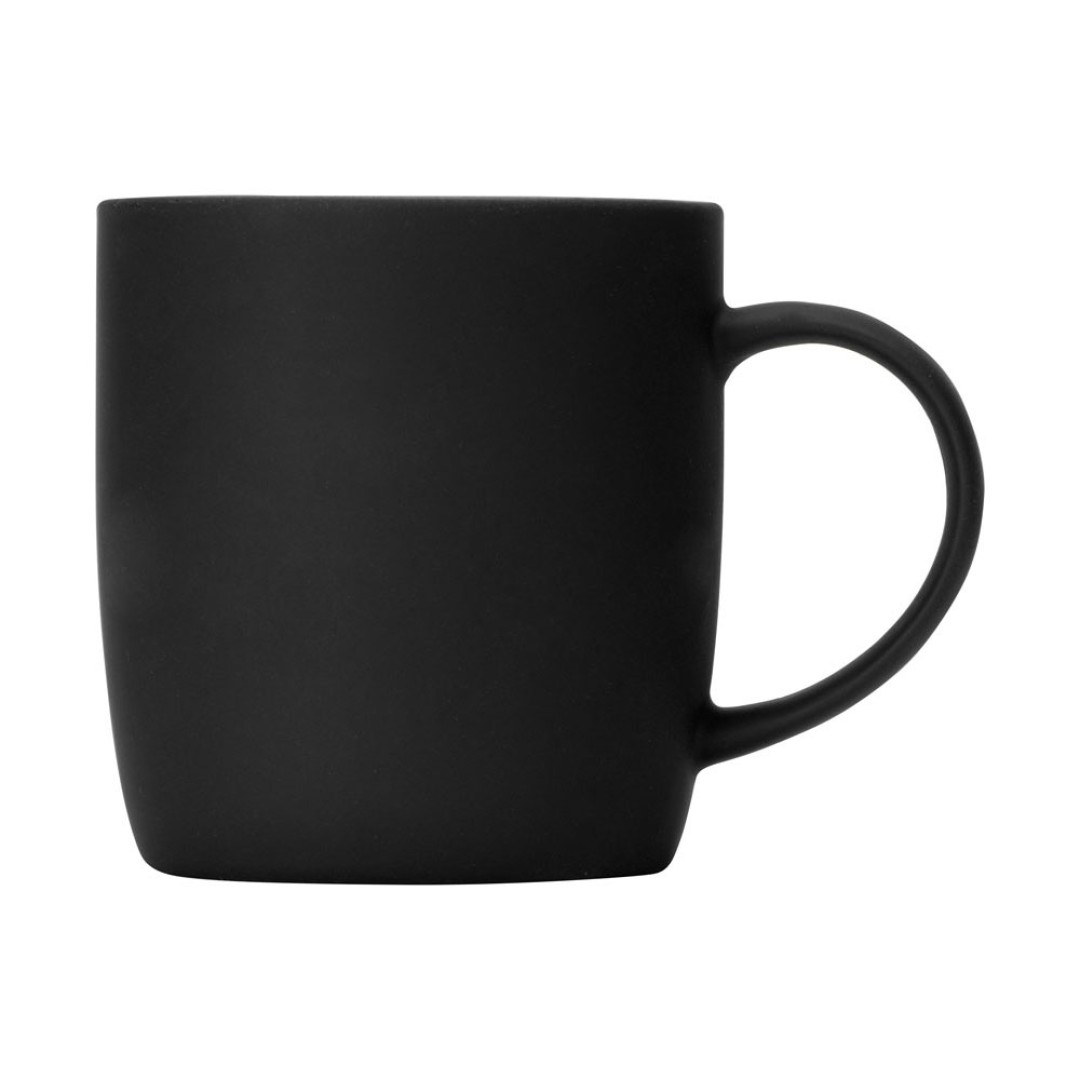 Кружка с покрытием soft-touch "Dalgona", черный (P)