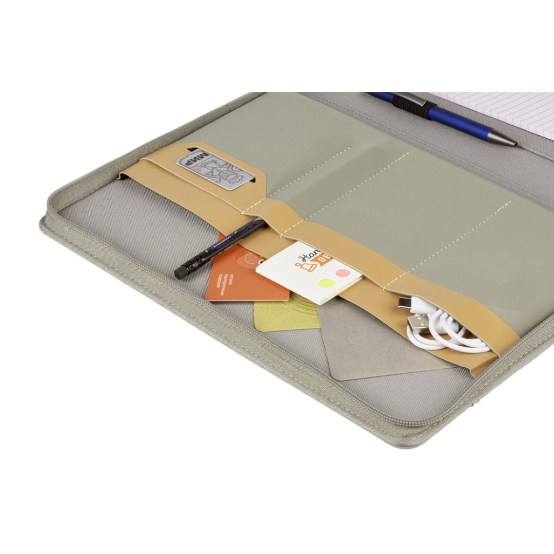 Портфолио А4 из RPET на молнии "Harvey", 40 л FSC бумаги, серый