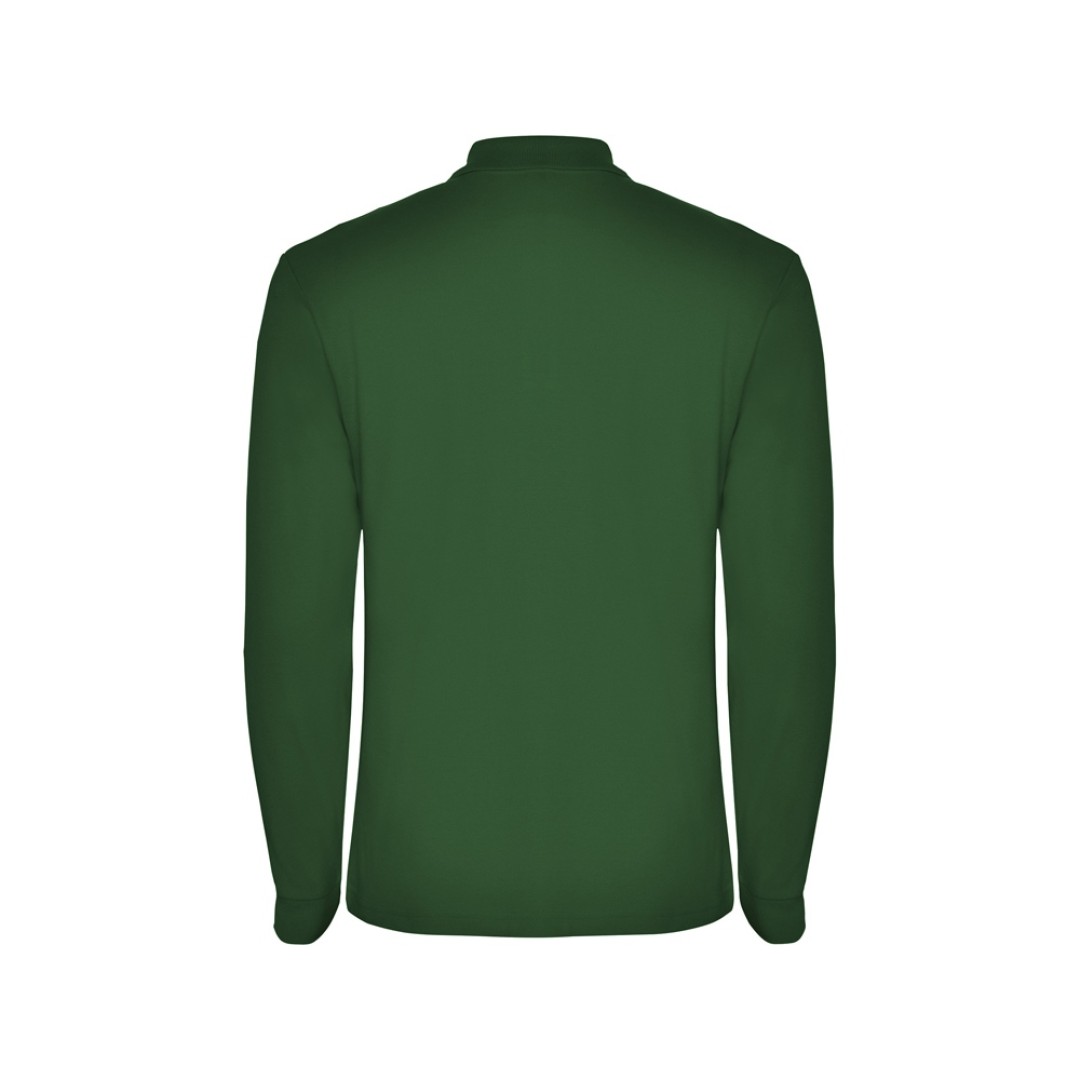 Рубашка поло "Estrella" мужская с длинным рукавом, бутылочный зеленый