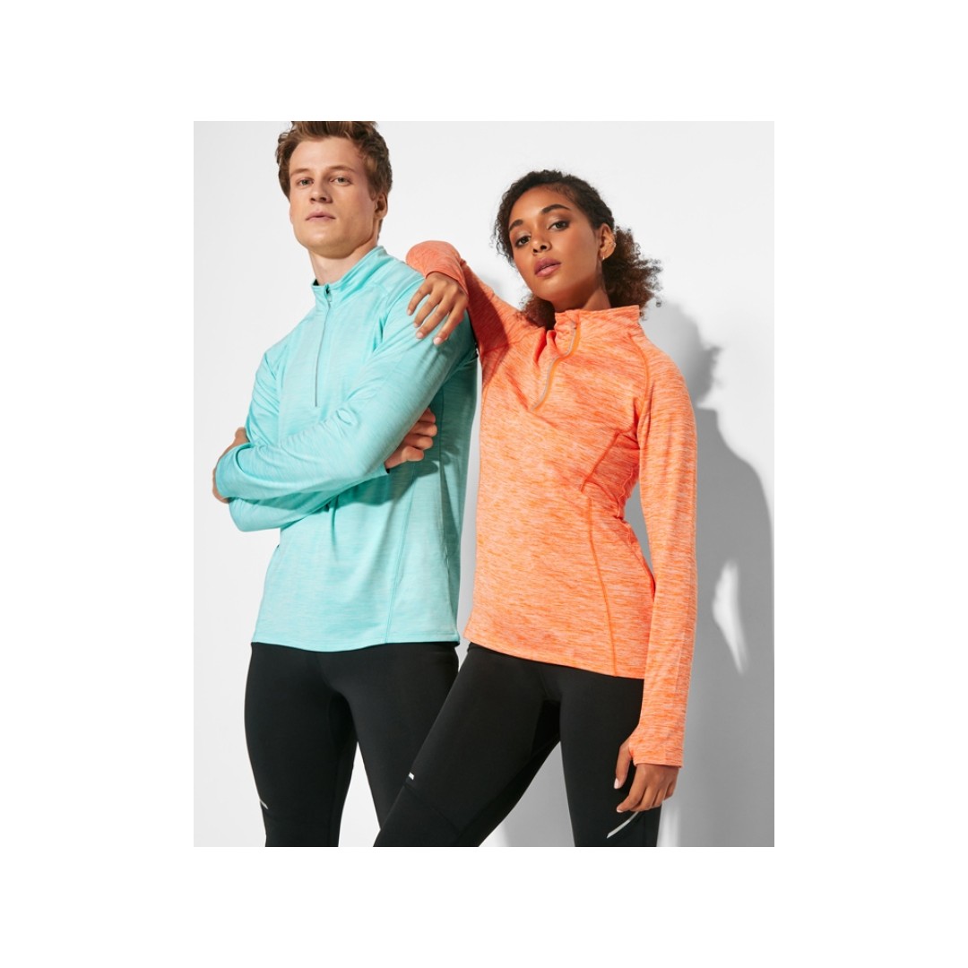 Толстовка с воротом на молнии женская "Melbourne", меланжевый оранжевый