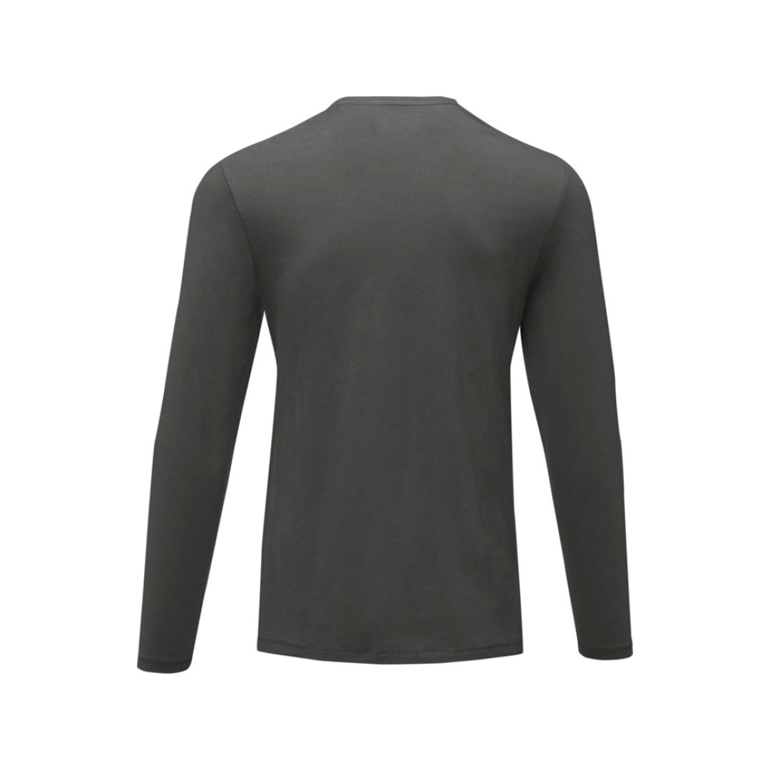 Ponoka мужская футболка из органического хлопка, длинный рукав, storm grey