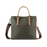 Сумка-портфель женская BUGATTI Ella, оливковая, полиуретан, 30х11,5х28 см