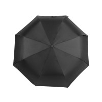 Зонт-полуавтомат Roof с куполом из переработанного пластика, черный