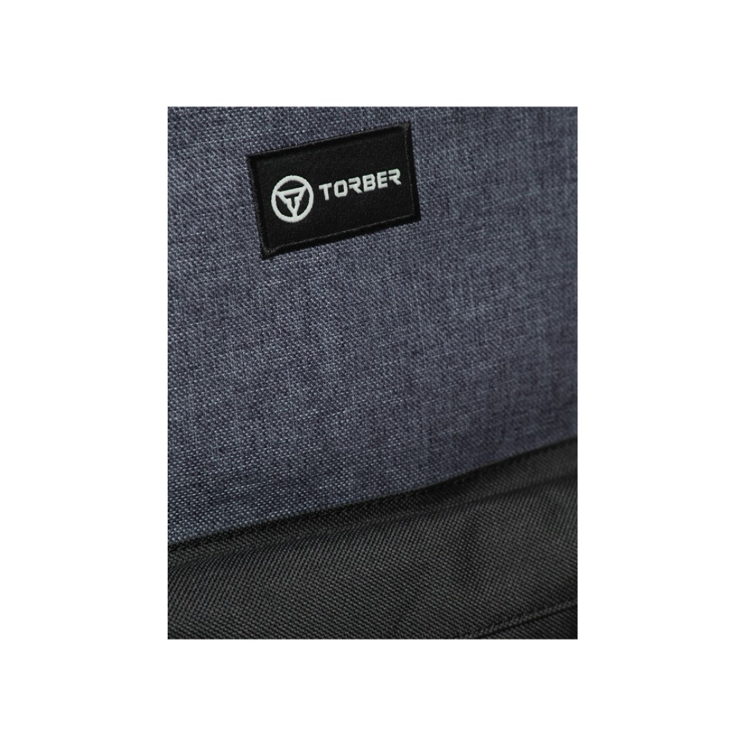 Рюкзак TORBER GRAFFI, серый с карманом черного цвета, полиэстер меланж, 42 х 29 x 19 см