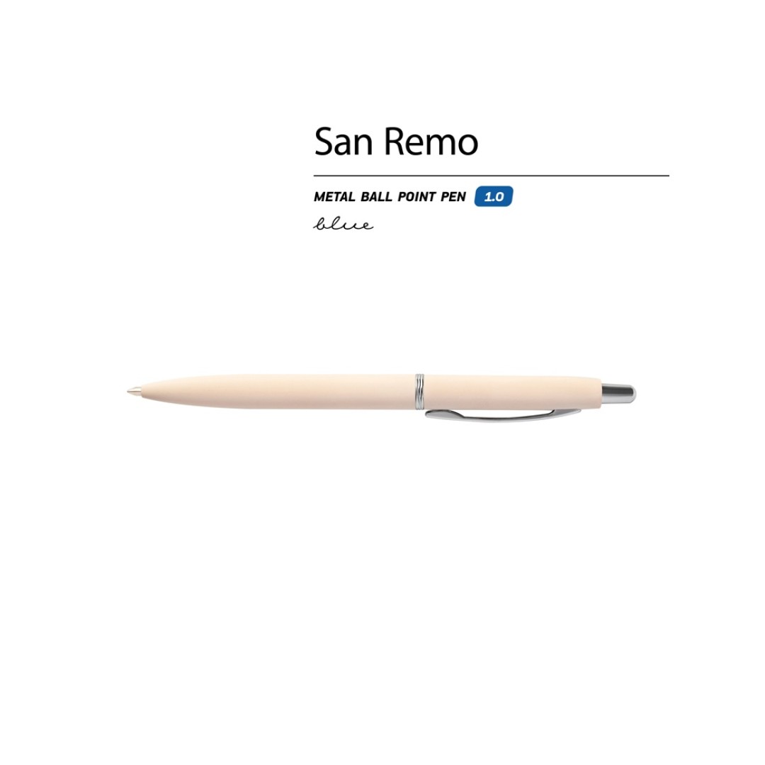 Ручка металлическая шариковая "San Remo", софт-тач, 1.0 мм, пудровый